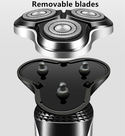 Electric Shaver Mens Razor Rotary Waterproof Pop-Up Beard Trimmer Wet Dry Cordless Nose Hair Clipper Barber Shaving Machine