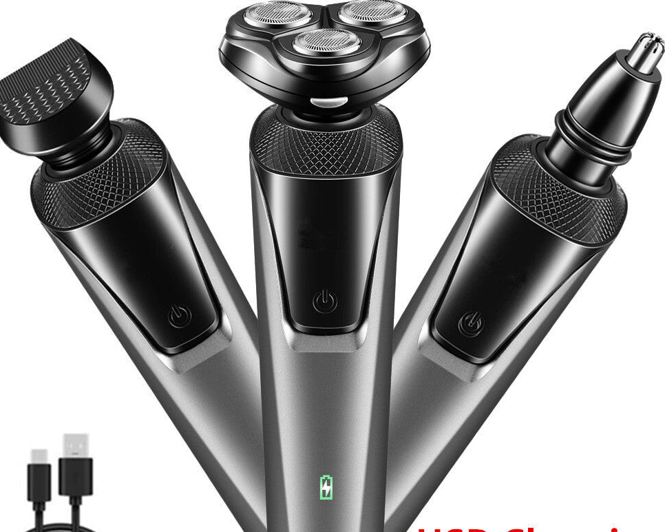 Electric Shaver Mens Razor Rotary Waterproof Pop-Up Beard Trimmer Wet Dry Cordless Nose Hair Clipper Barber Shaving Machine
