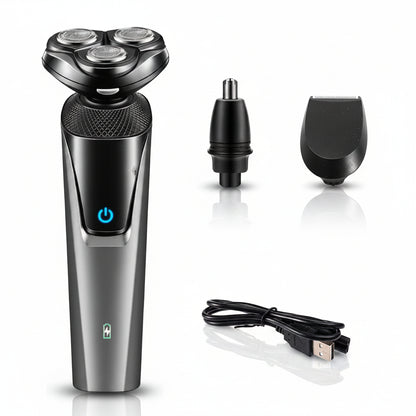 Electric Shaver Mens Razor Rotary Waterproof Pop-Up Beard Trimmer Wet Dry Cordless Nose Hair Clipper Barber Shaving Machine